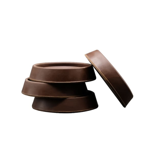 Non-Slip Furniture Pads, Rubber Coasters, Caster Cups Set of 4 Brown, 4PK